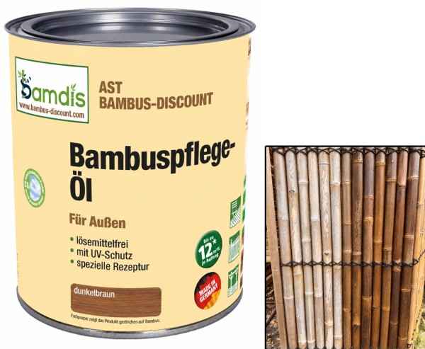Bambus Pflegeöl dunkelbraun für Außen mit UV Schutz 0,75 Liter