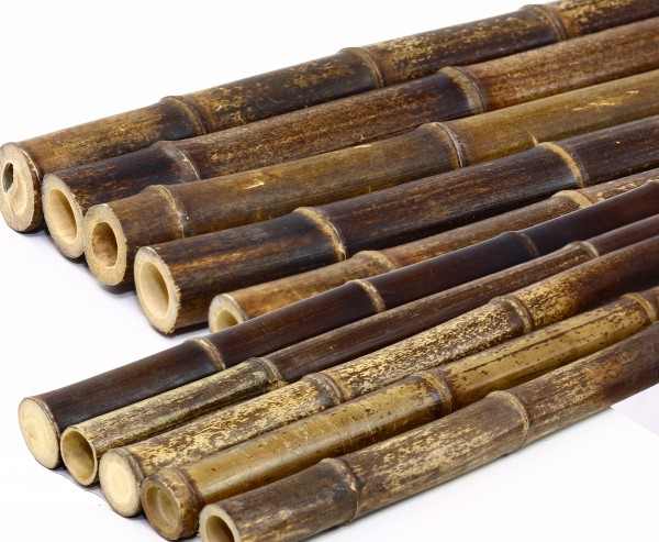 Bambusstäbe braun schwarz, naturbelassen, Durch. 3,5- 4,5cm, Länge 300cm