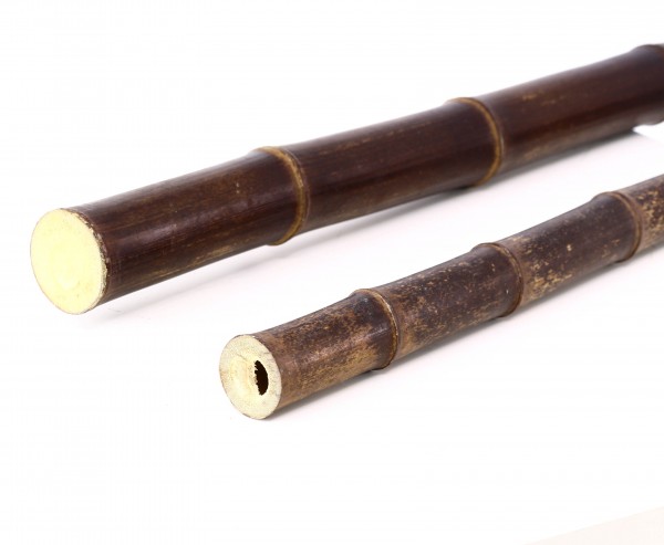 Bambusrohr naturbelassen in braun schwarz, Durch. 3,5 bis 4,0cm, Länge 300cm