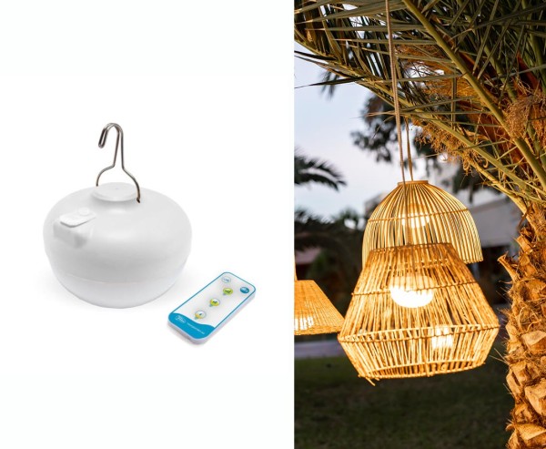 LED Akku Leuchte "Kiwi Birne" kabellos und multifunktional in weiß mit einem Durch. von 11cm