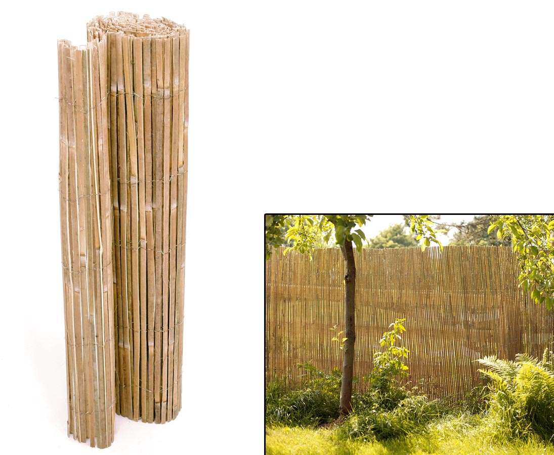 Bambusmatte Rio Eco 1,8x5 M – Luftiger Sichtschutz, Natur, Mit Verzinktem Draht