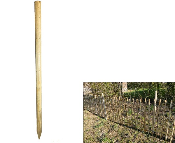 Zaunpfahl aus Fichtenholz angespitzt 180cm mit einem Durch. 6-8cm