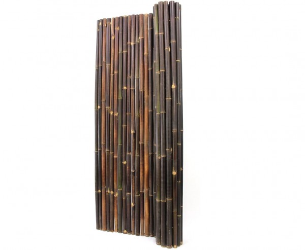 Bambus Zaun Matte 180x250cm braun schwarz mit Draht verbunden, Bambusrohre 4-6cm