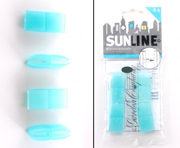 Verbinder für Kunststoffmatten "Sunshine" azur, 4 Stück