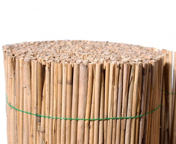 Schilfrohrmatte "Bambussi" 140 x 600cm mit grünem Draht