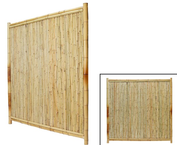 Bambuswand "TEN New Line9" 180x180cm geschlossen mit Bambusrohr Füllung