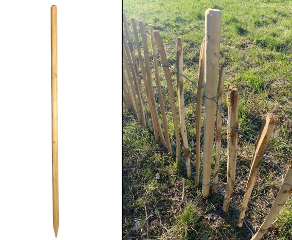 Zaunpfahl aus Fichtenholz angespitzt 120cm mit einem Durch. 4-5cm