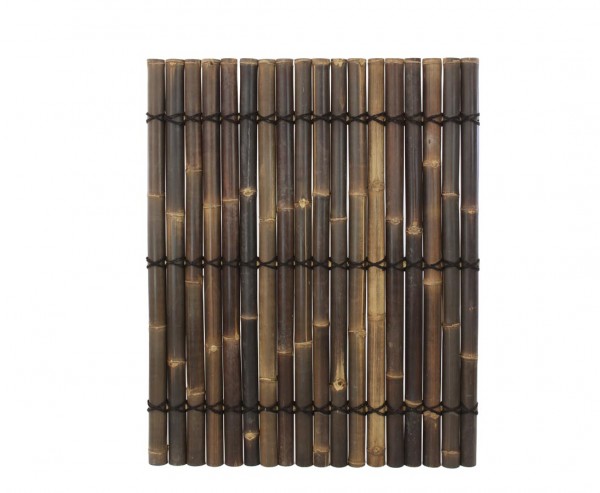 Bambuszaun "Apas2" schwarz- braun, ganze Bambusrohre, 150 x 120cm