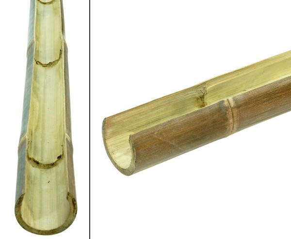 Bambusrohr Kappe als 2/3 Schale Wulung natur schwarz Durch. 6 bis 7cm Länge 200cm