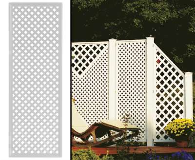 Videx Sichtschutzwand Aus Kunststoff – Coventry-Diamant Design, 125 X 185 Cm, Weiß, Witterungsbeständig