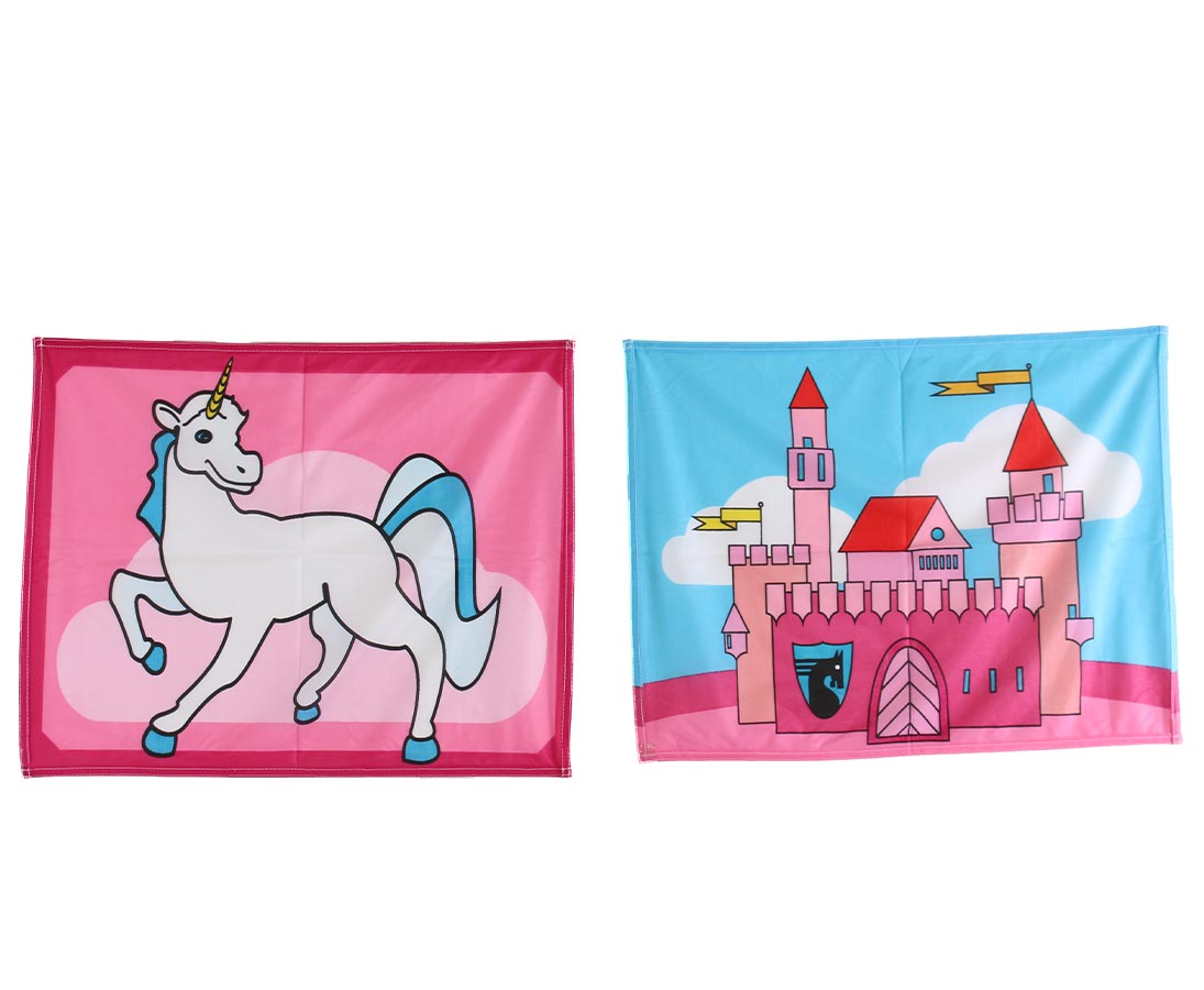 Winnetoo Flaggenset für Mädchen Fahnenset Ritterburg Einhorn in rosa 4205 