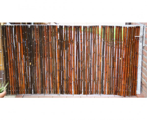 Bambusmatte in Mahagoni Optik eingefärbt mit 100 x 250 cm, Durchmesser Bambusstäbe ca. 24mm