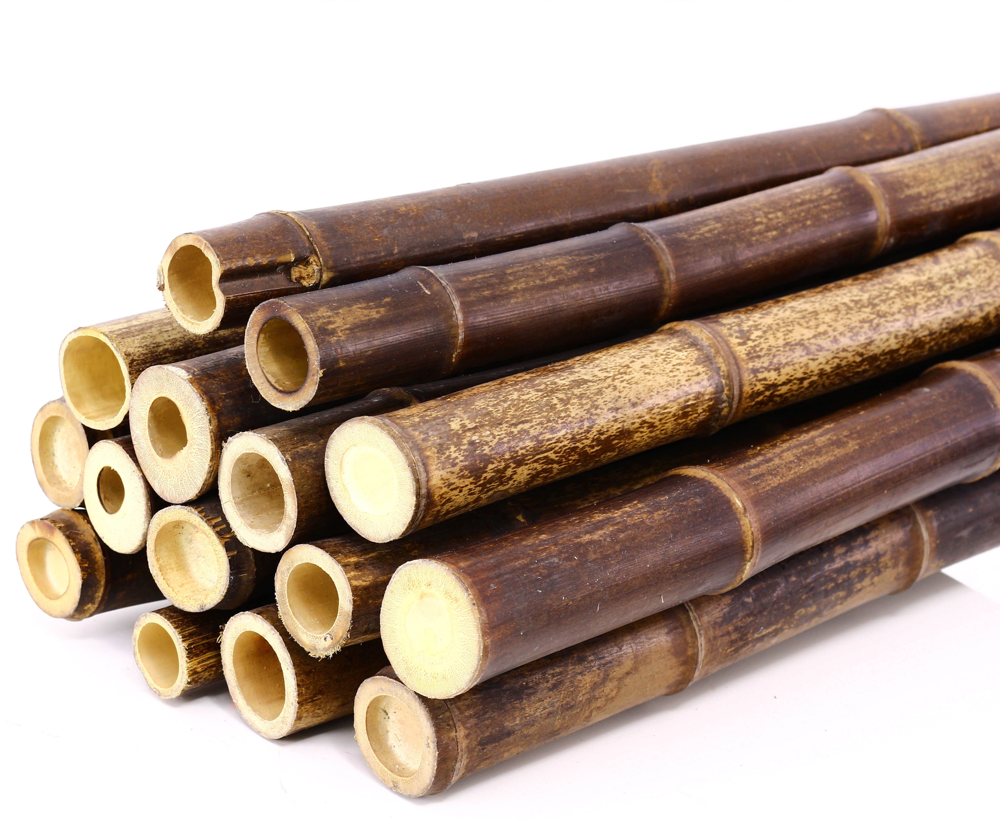 50 Holzperlen Bambus Brown Rohr 