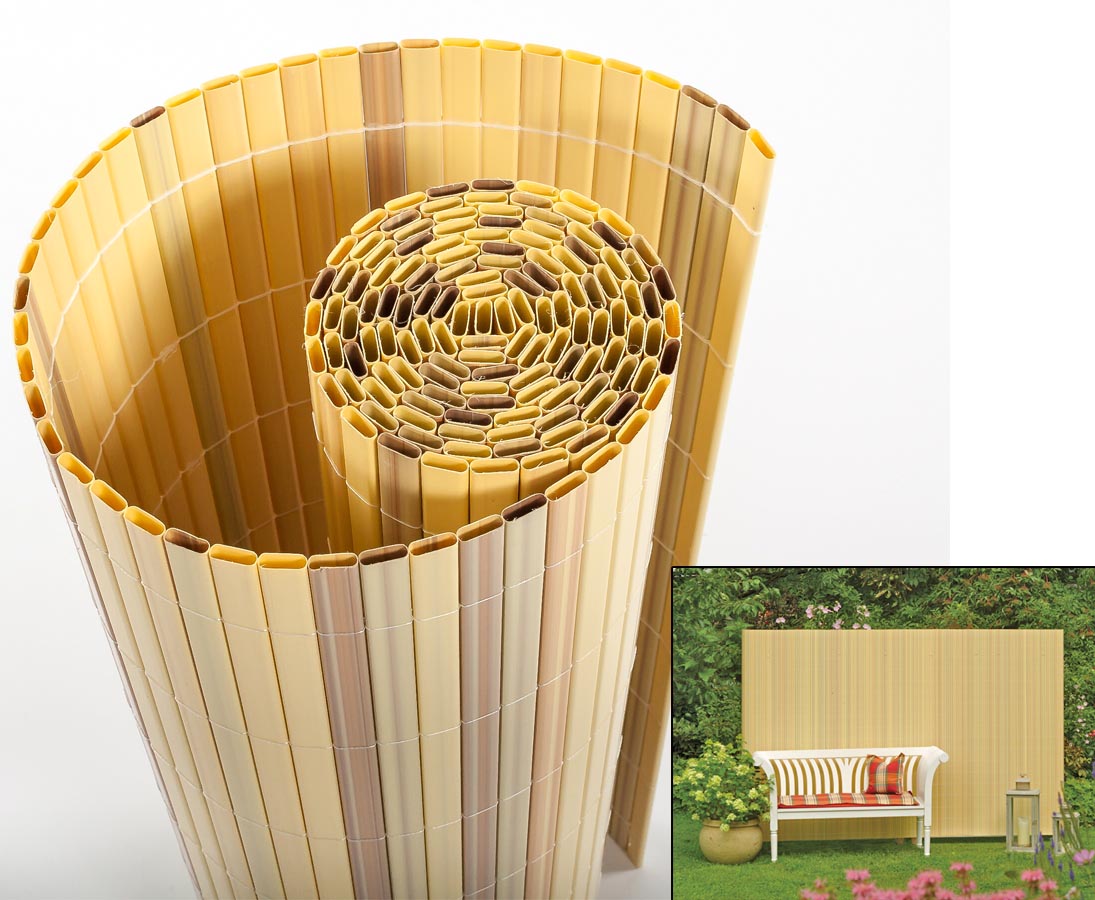 bambus farbig "Sylt" 200 x 300cm Blickschutz Kunststoffmatte für Garten 