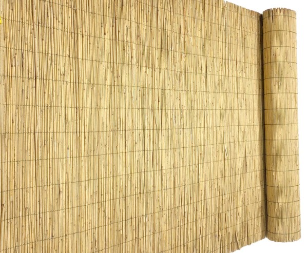 Schilfmatte "Bambussi" 200x500cm – Natürlicher Sichtschutz mit grünem Bindedraht aus Europa