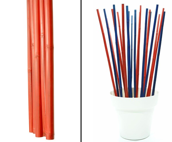 Bambusrohr rot gefärbt 200cm mit 2,8 bis 4cm Apus