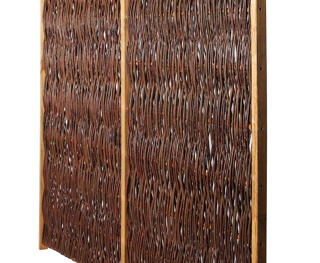 Weidenzaun Sichtschutz | 180x180 Cm | Naturweide Geflochten | Für Garten, Terrasse & Balkon
