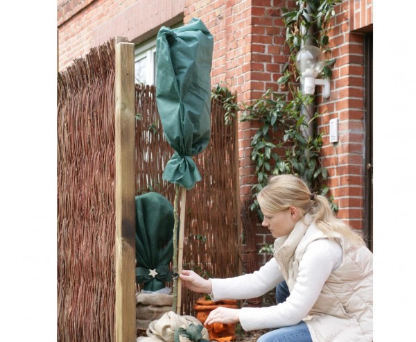 Vlies Rosenhaube für den Winterschutz, dunkelgrün, Höhe 75 x Breite 80cm