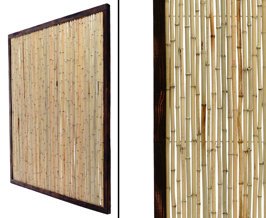 Bambuszaun "Koh Samui" mit 120x120cm ca 1,8 bis 2cm Bambusrohre Durch 