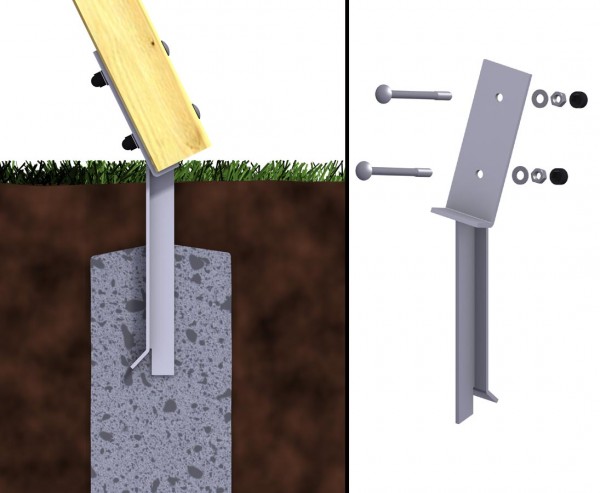 Gartenwelt Riegelsberger Winkelanker Set – 10 Stück Feuerverzinkt 500x45x45 Mm Zum Einbetonieren Für Spielturm & Schaukel