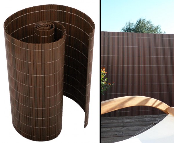 Balkonsichtschutz PVC "Sylt" mit 80 x 300cm, nussbaum
