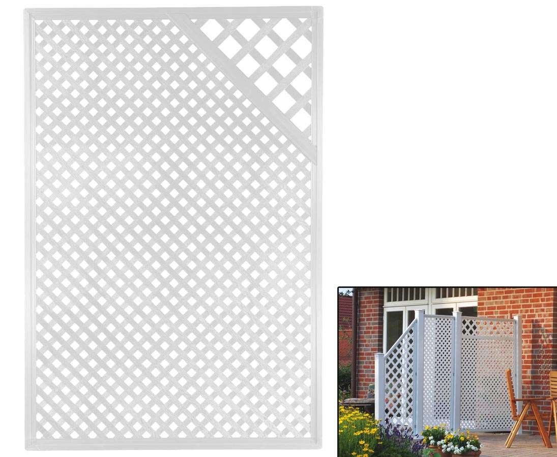 Videx Sichtschutzwand Aus Kunststoff – Coventry-Diamant Design, 125 X 185 Cm, Weiß, Witterungsbeständig