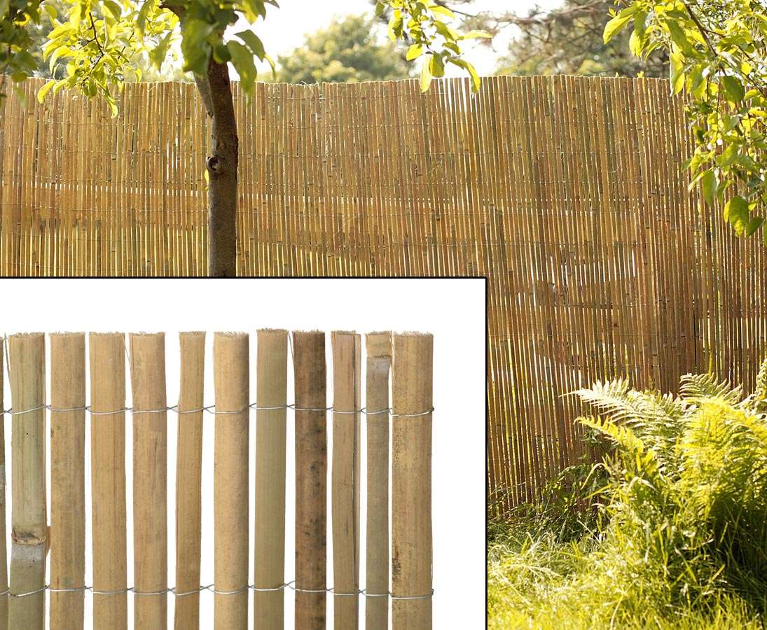 Bambusmatte Rio Eco 1,8x5 M – Luftiger Sichtschutz, Natur, Mit Verzinktem Draht